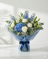 Blue & White Coastal Fresh Birthday Flowers