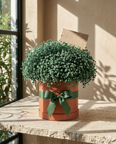 Sage Green Baby Breath Earthy Flower Box