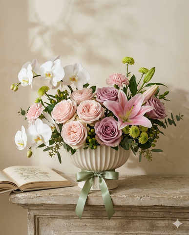 blush pink roses bouquet, mother's day flowers, luxury flower arrangement online