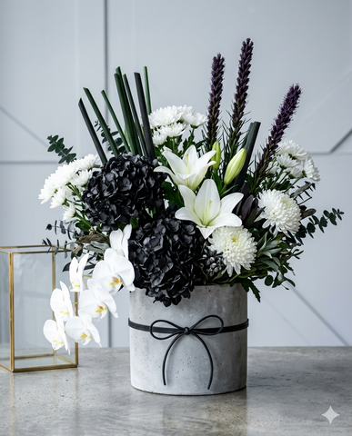 Avant-Garde Monochrome Black Hydrangea Box
