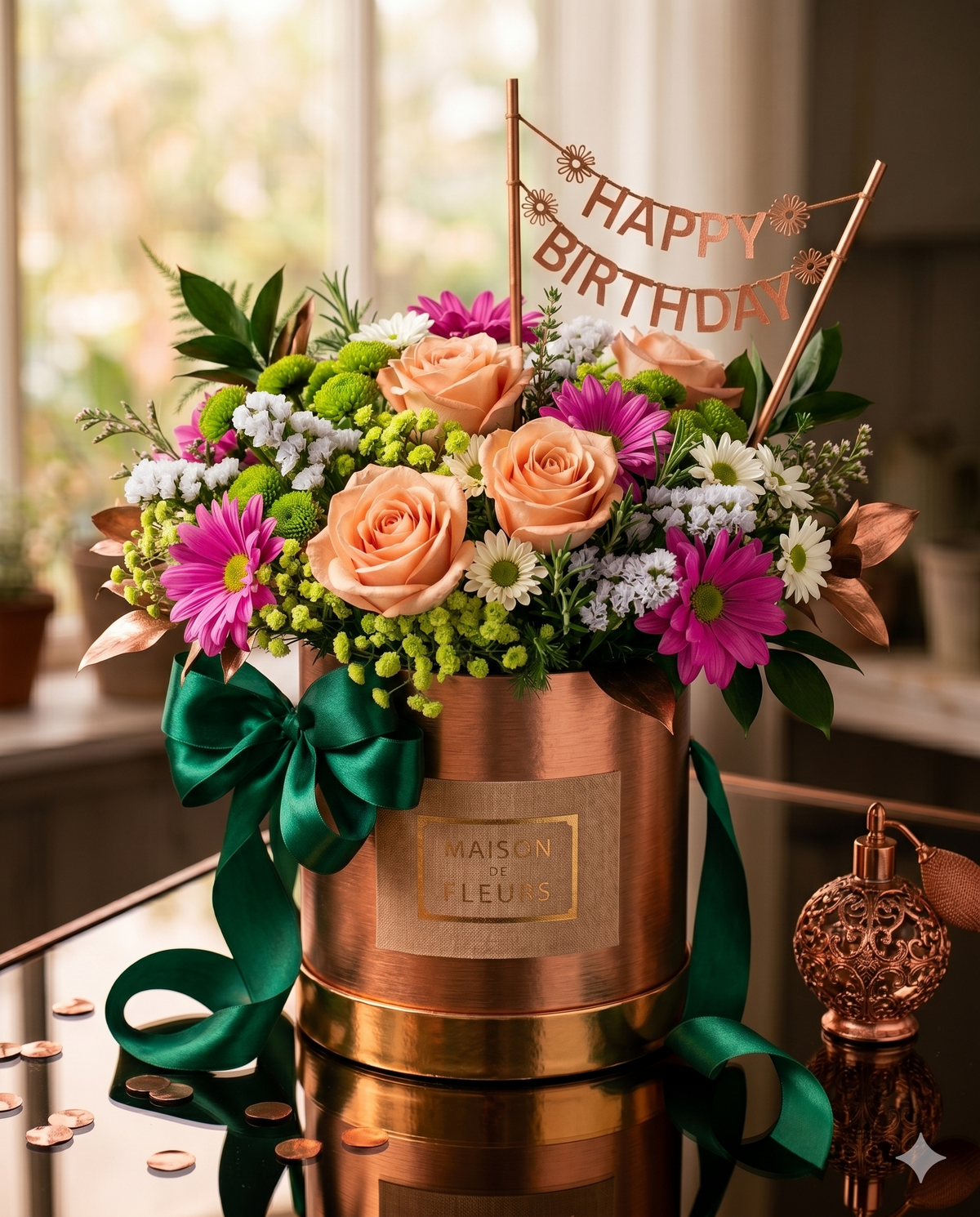 Birthday Flower Box – Roses & Daisies Gift