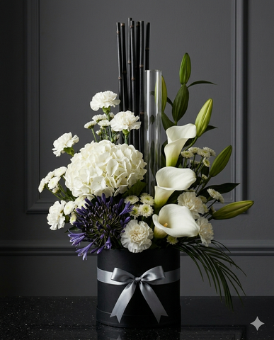 Luxury Calla Lily & White Hydrangea Corporate Gift Box