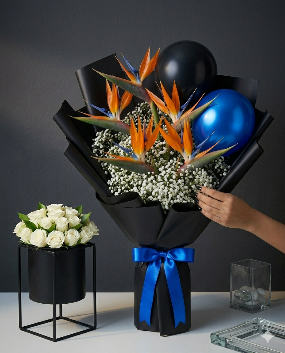 Bird of Paradise Modern Luxury Graduation Bouquet