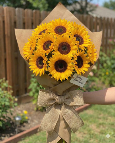 Bright Sunflowers Bouquet - Summer Birthday Flowers