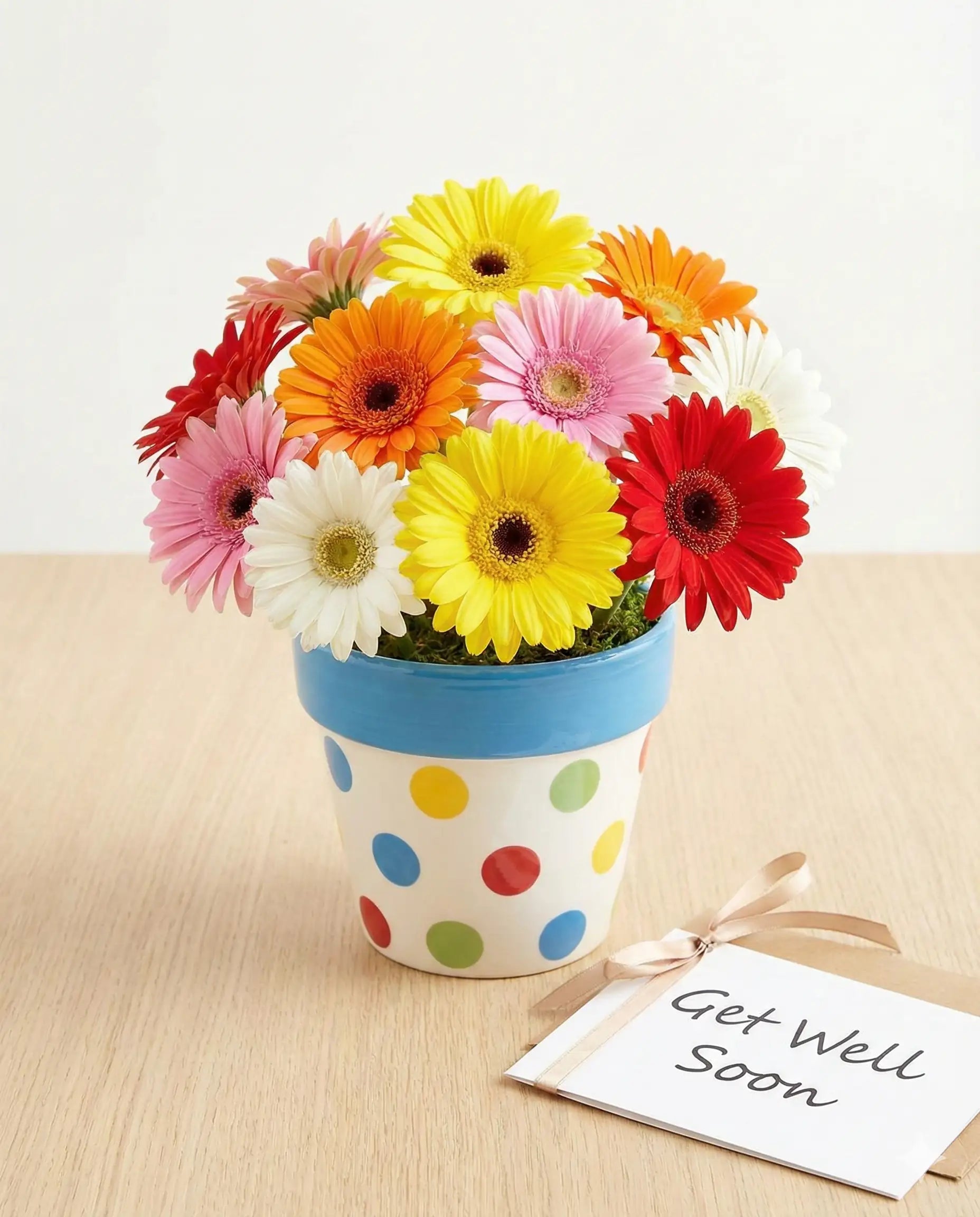 Cheerful Colorful Gerbera Arrangement - Get Well Soon Gift