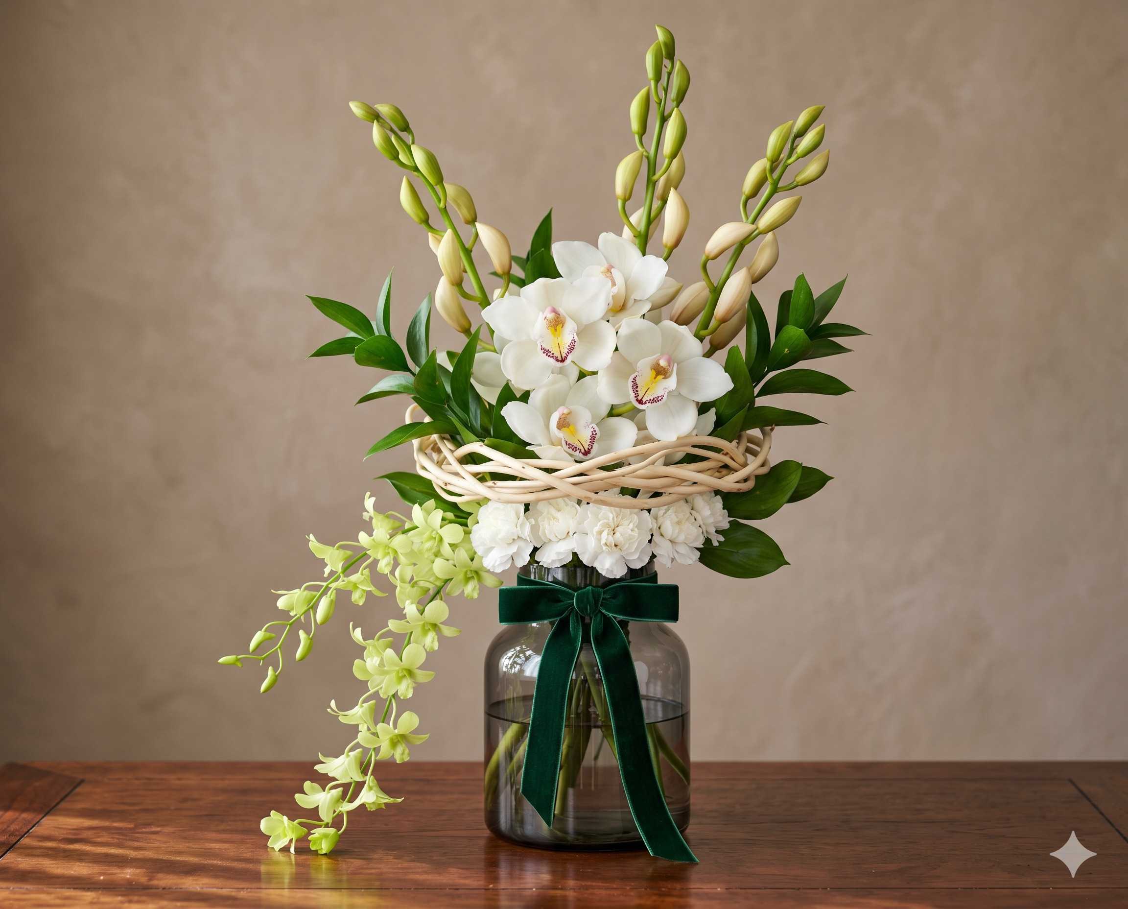 Elegant White Orchid Arrangement in Premium Vase