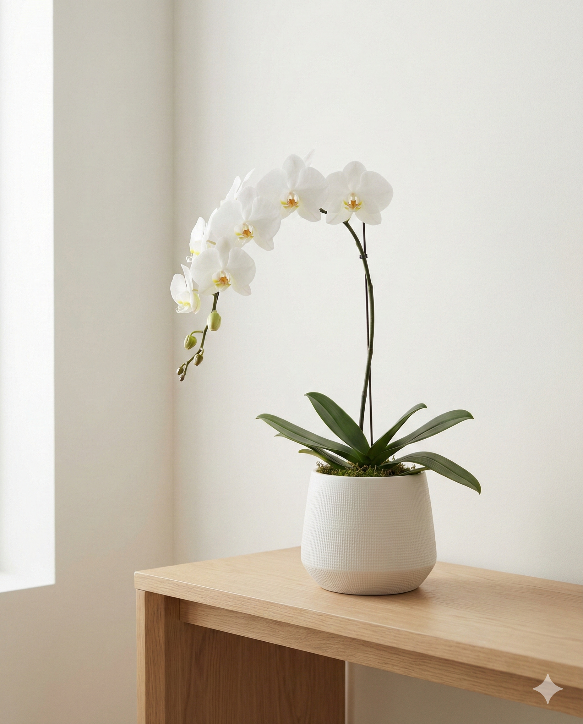 Elegant White Phalaenopsis Orchid Plant - Luxury Gift