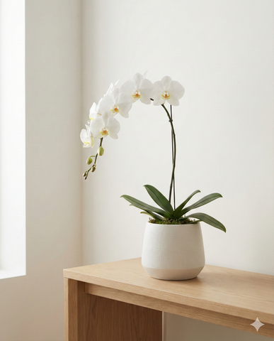 Elegant White Phalaenopsis Orchid Plant - Luxury Gift
