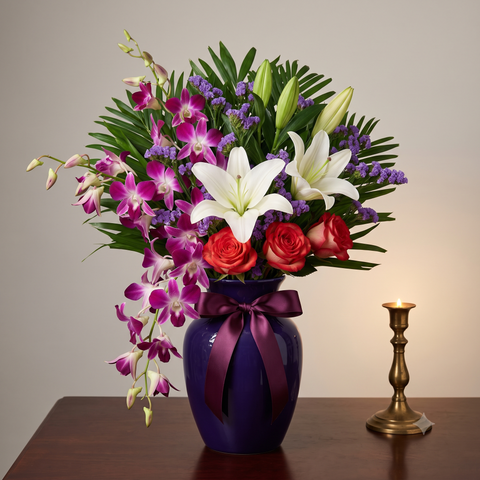 Luxury Anniversary Orchid & Lily Bouquet