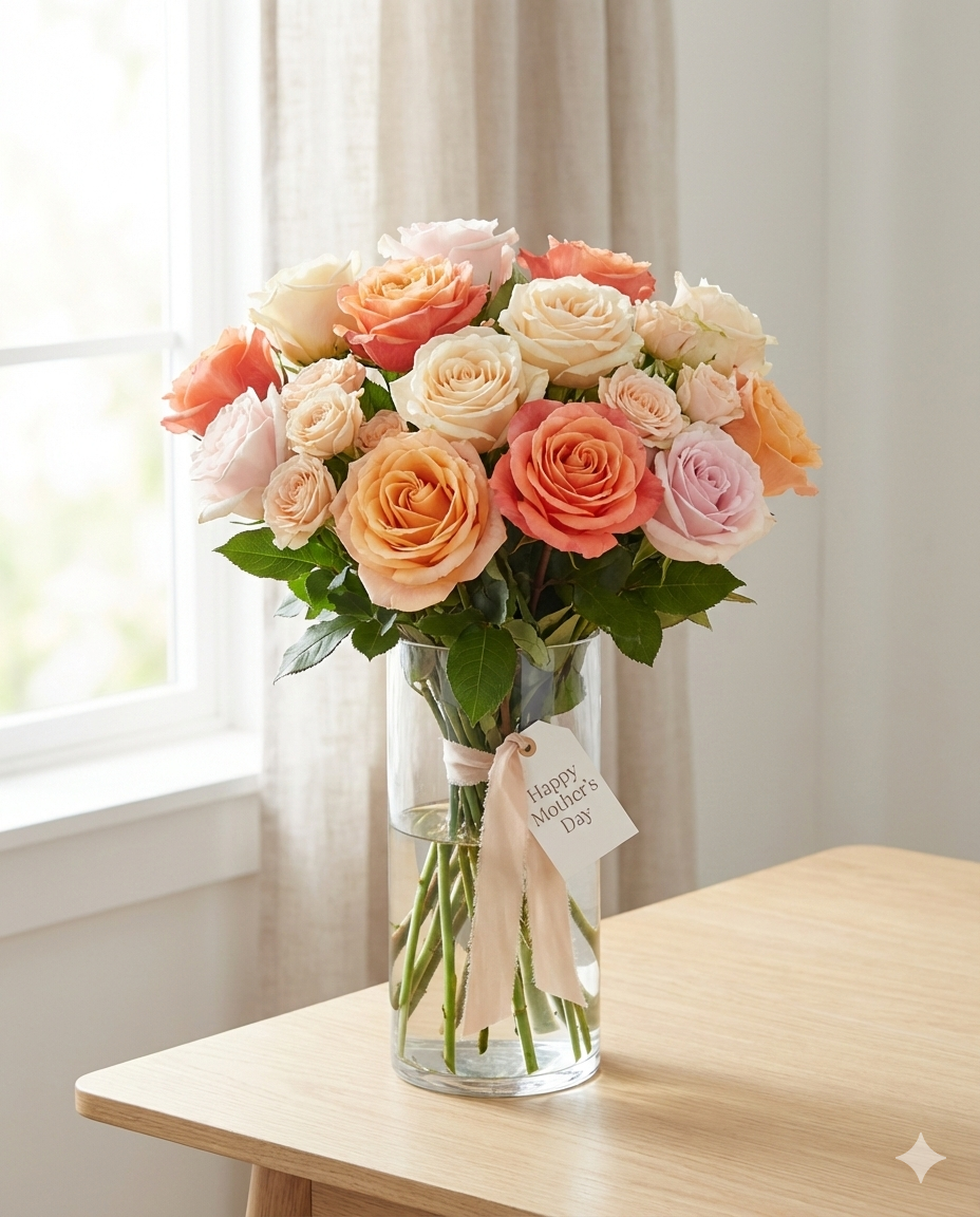 Pastel Rose Bouquet - Mother's Day Flowers