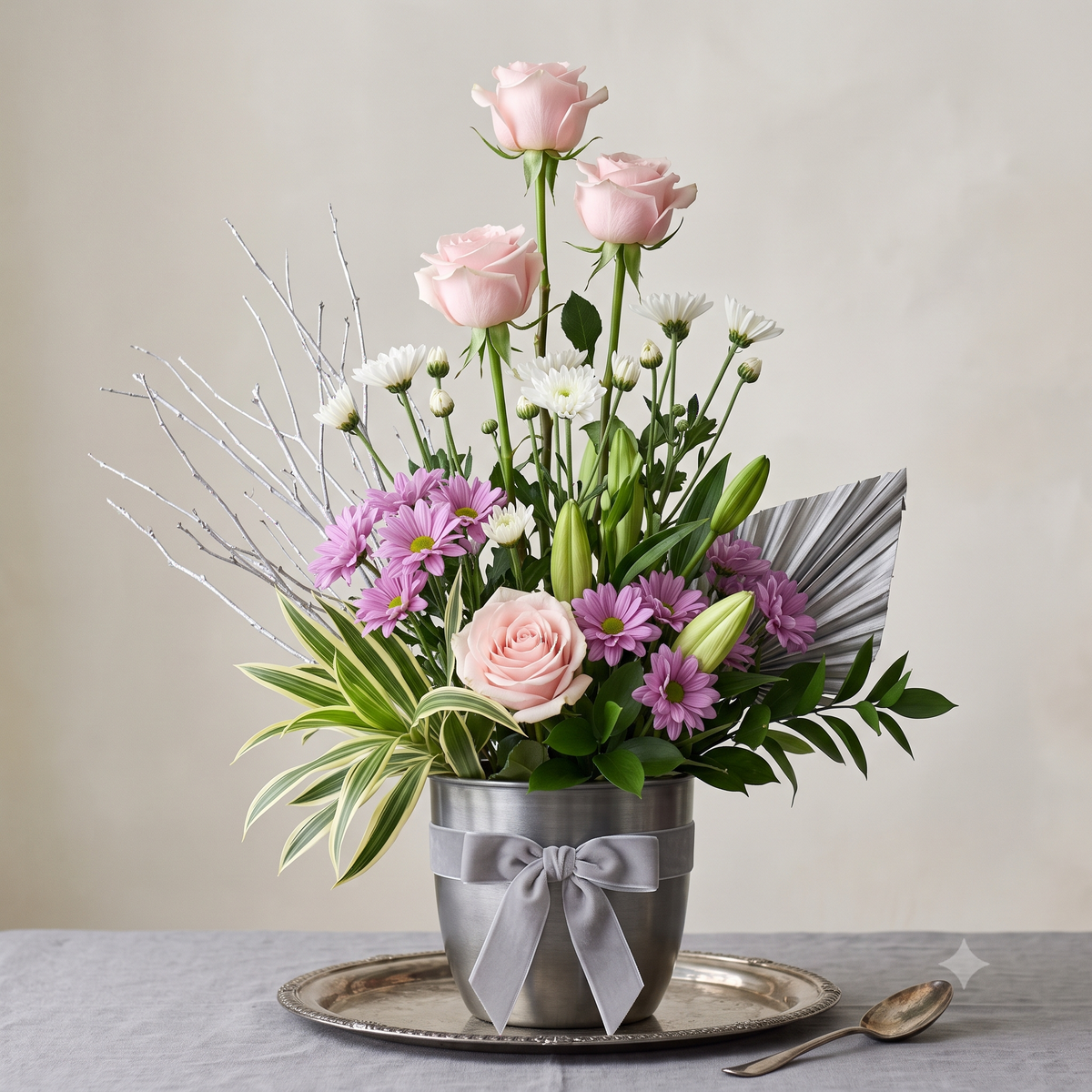 Luxury Pink Roses and Daisy Arrangement