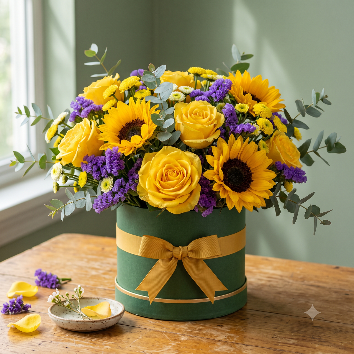 Radiant Sunflower & Rose Birthday Box