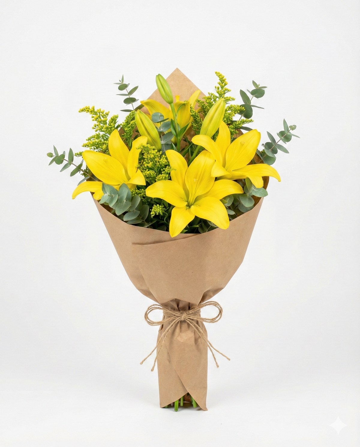 Rustic Yellow Lily Bouquet - Birthday Flower Delivery
