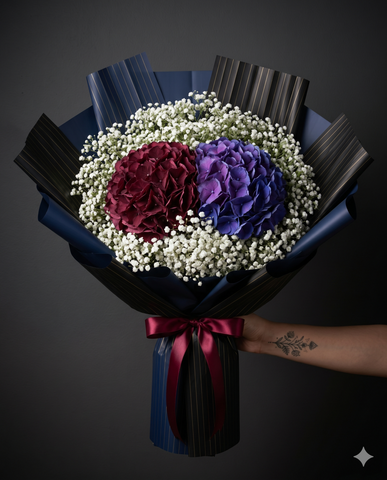Luxury Hydrangea Anniversary Flowers & Premium Wrap