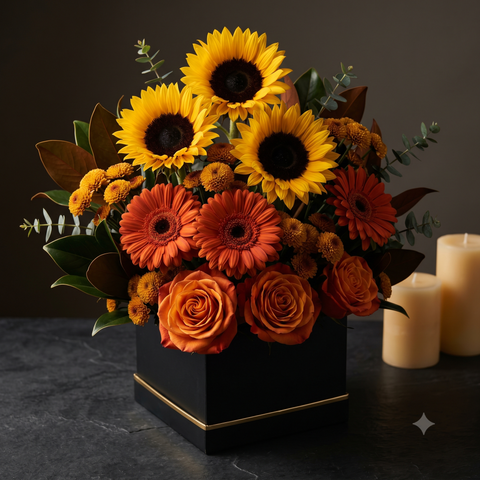 Luxury Birthday Flowers Autumn Box