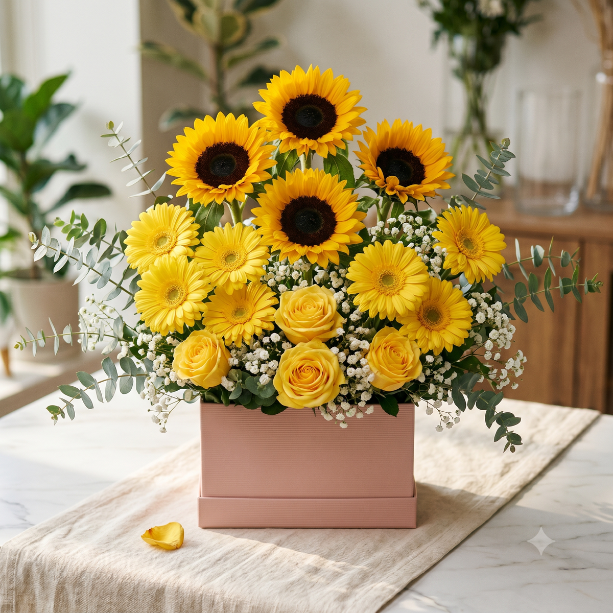 Yellow Flower Box | Luxury Birthday Flowers