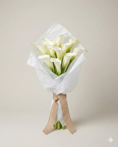 Elegant White Calla Lily Bouquet - Sympathy & Gift Flowers