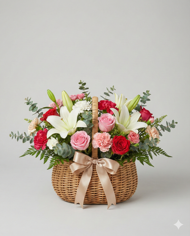 Elegant Mixed Flower Basket for Birthday & Anniversary