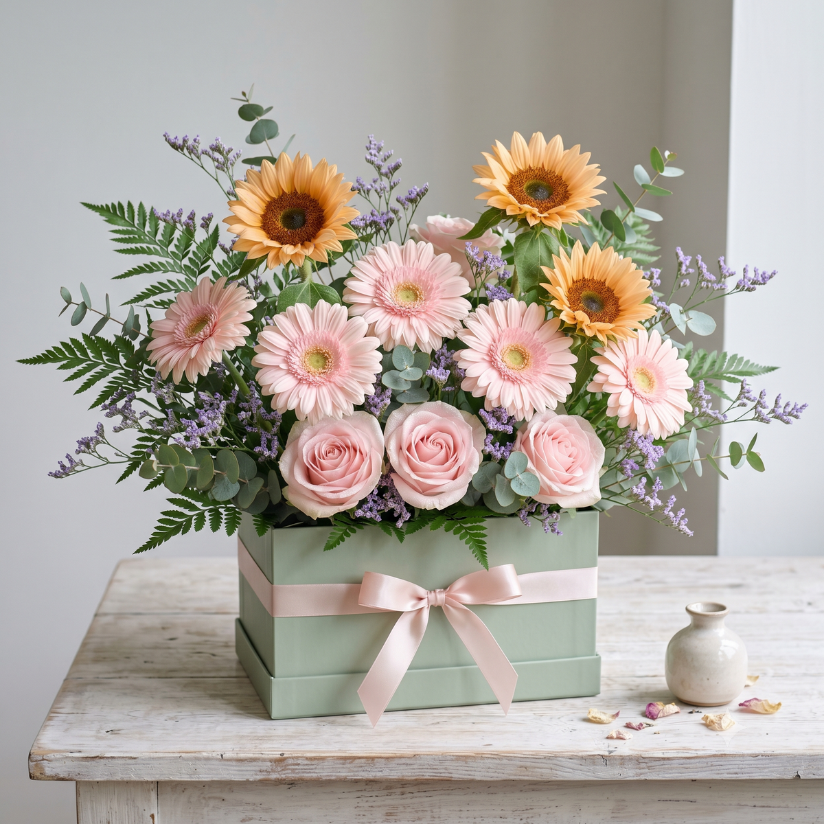 Luxury Pastel Flower Box Arrangement