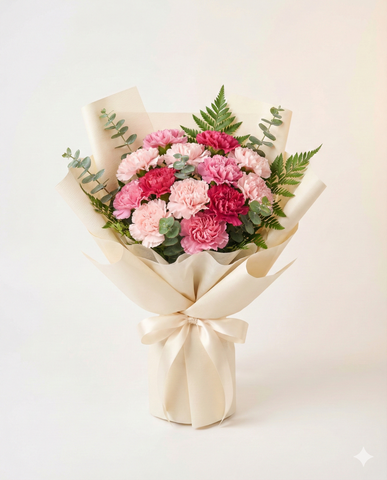 Elegant Pink Carnation Bouquet - Birthday Flower Delivery