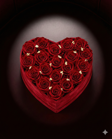 Heart Shaped Red Roses - Valentine's Day Gift