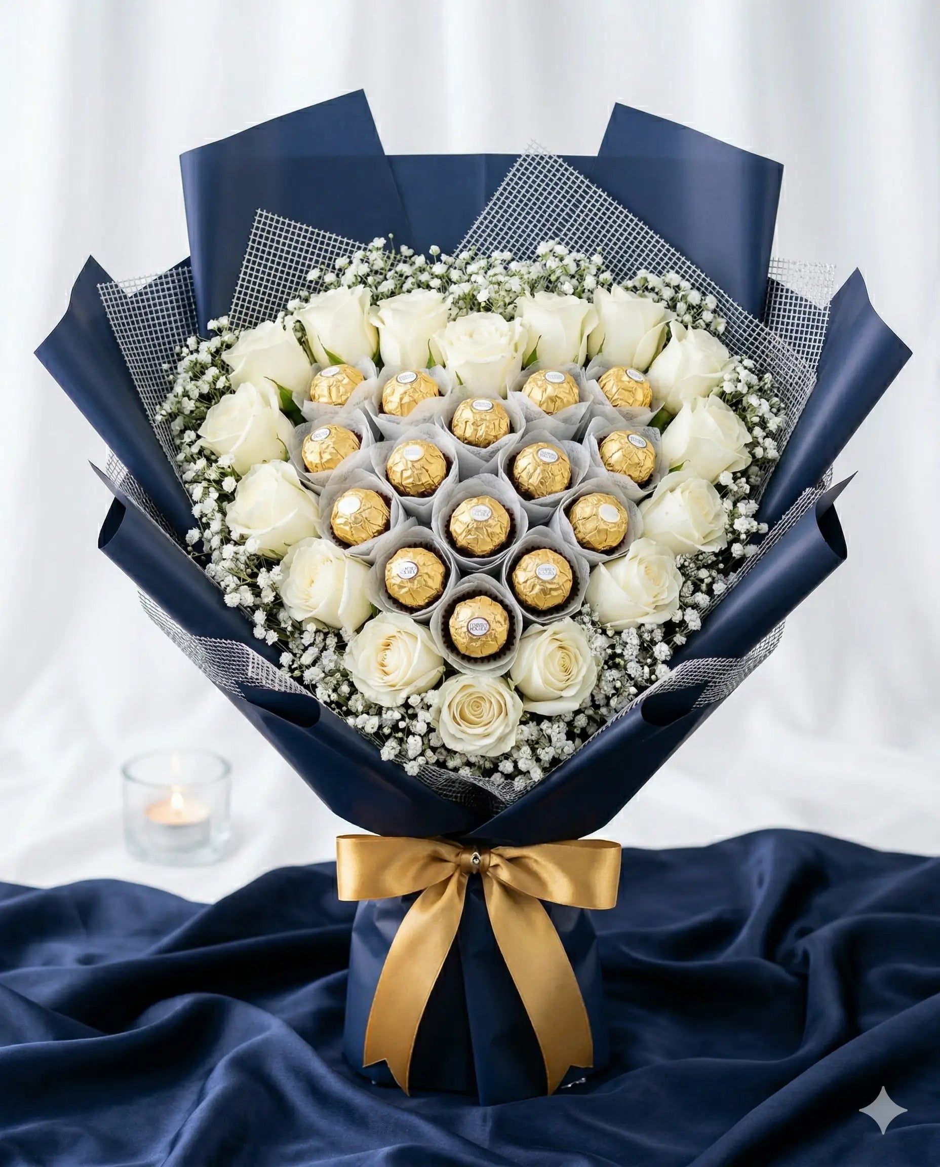 Luxury Anniversary Heart Bouquet with Chocolates
