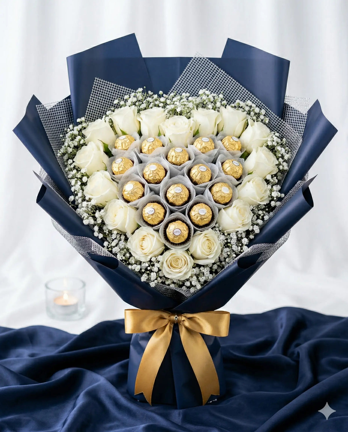 Luxury Anniversary Heart Bouquet with Chocolates