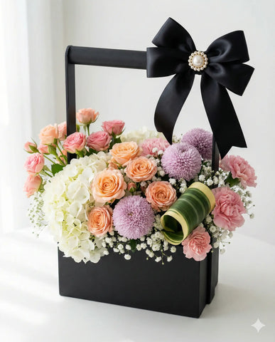 Luxury Mixed Roses & Hydrangea Flower Box Gift