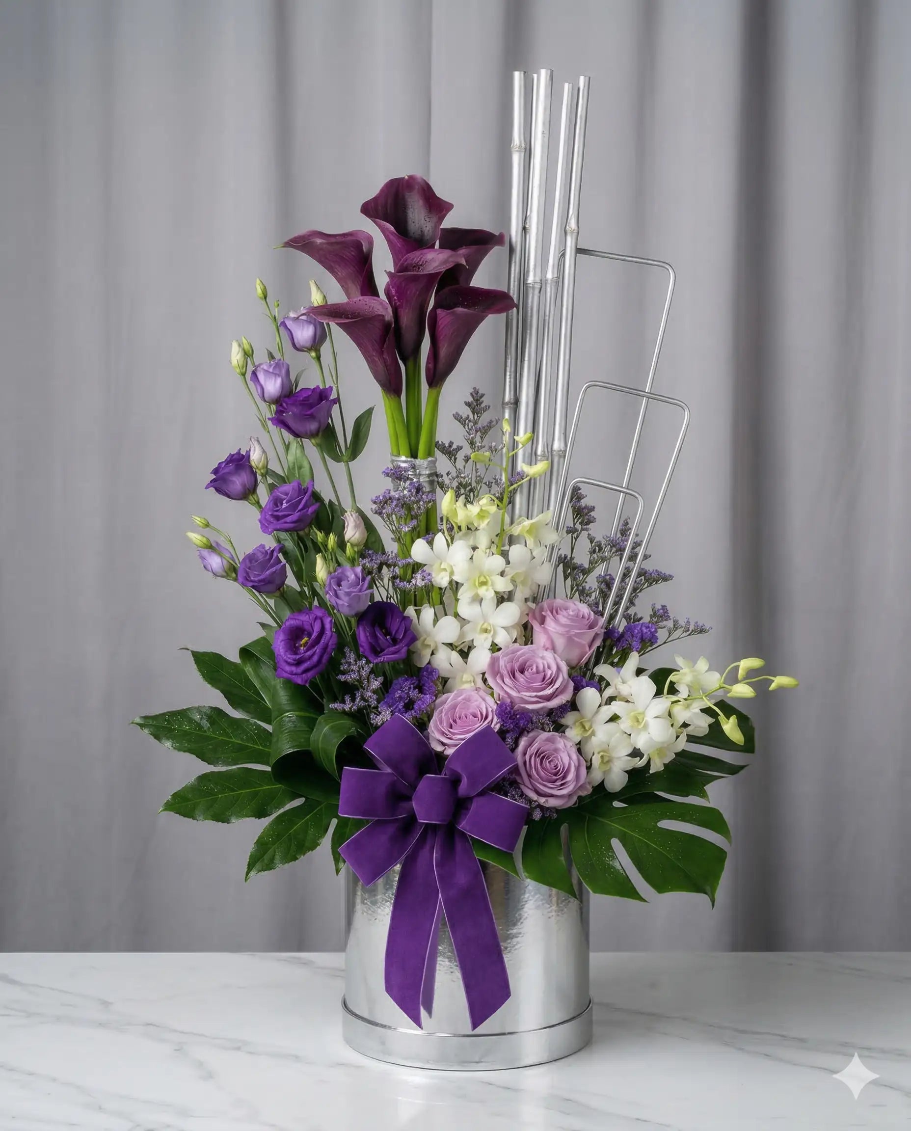 Luxury Purple Flower Arrangement Modern Gift