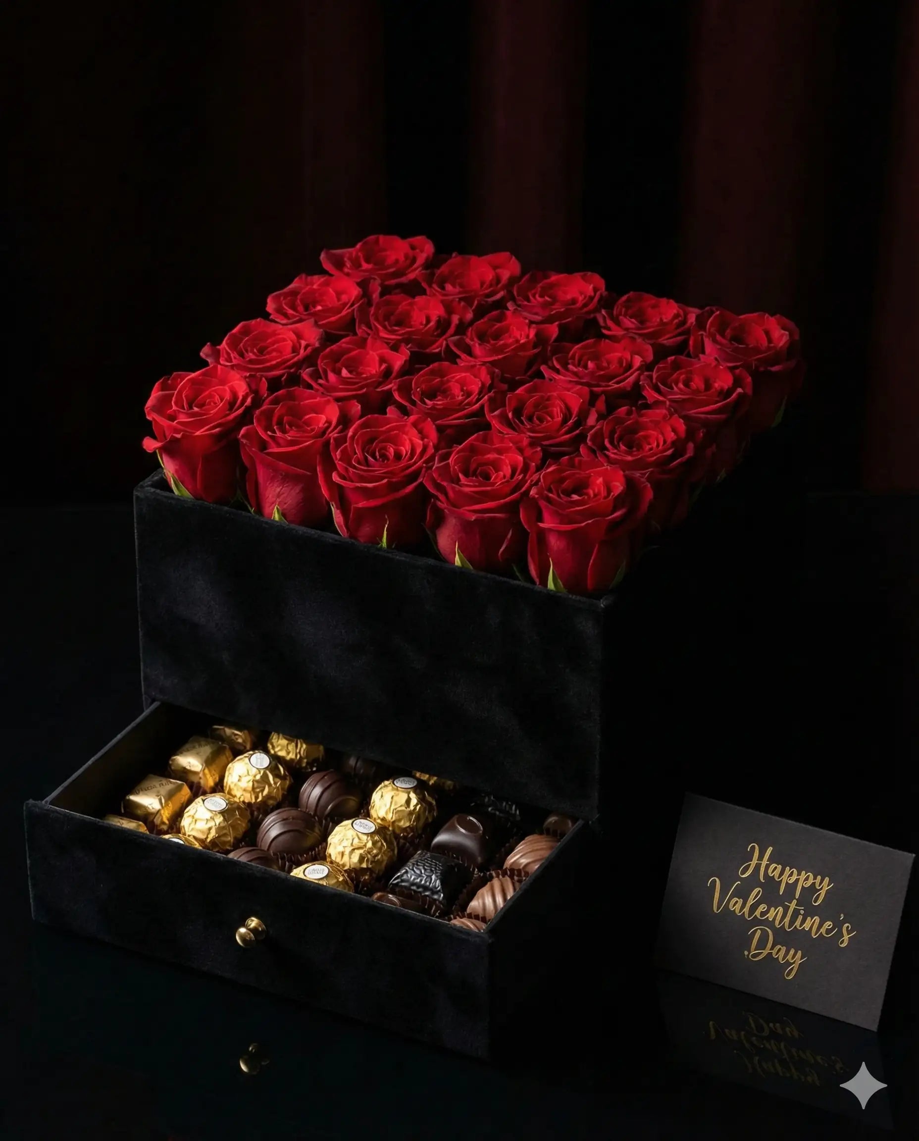 Luxury Red Roses and Chocolates Valentine's Day Box