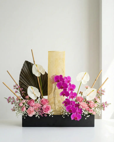 Modern Orchid & Rose Luxury Floral Arrangement