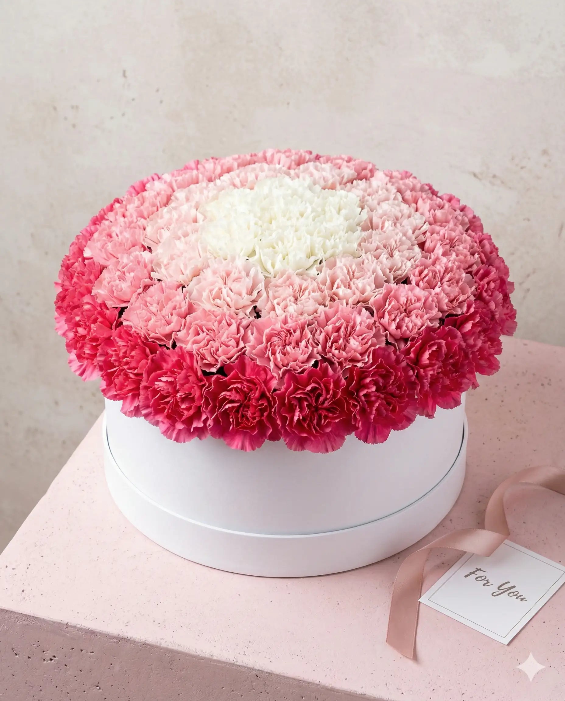 Pink Ombre Carnation Box - Luxury Flower Gift