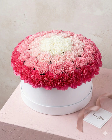 Pink Ombre Carnation Box - Luxury Flower Gift