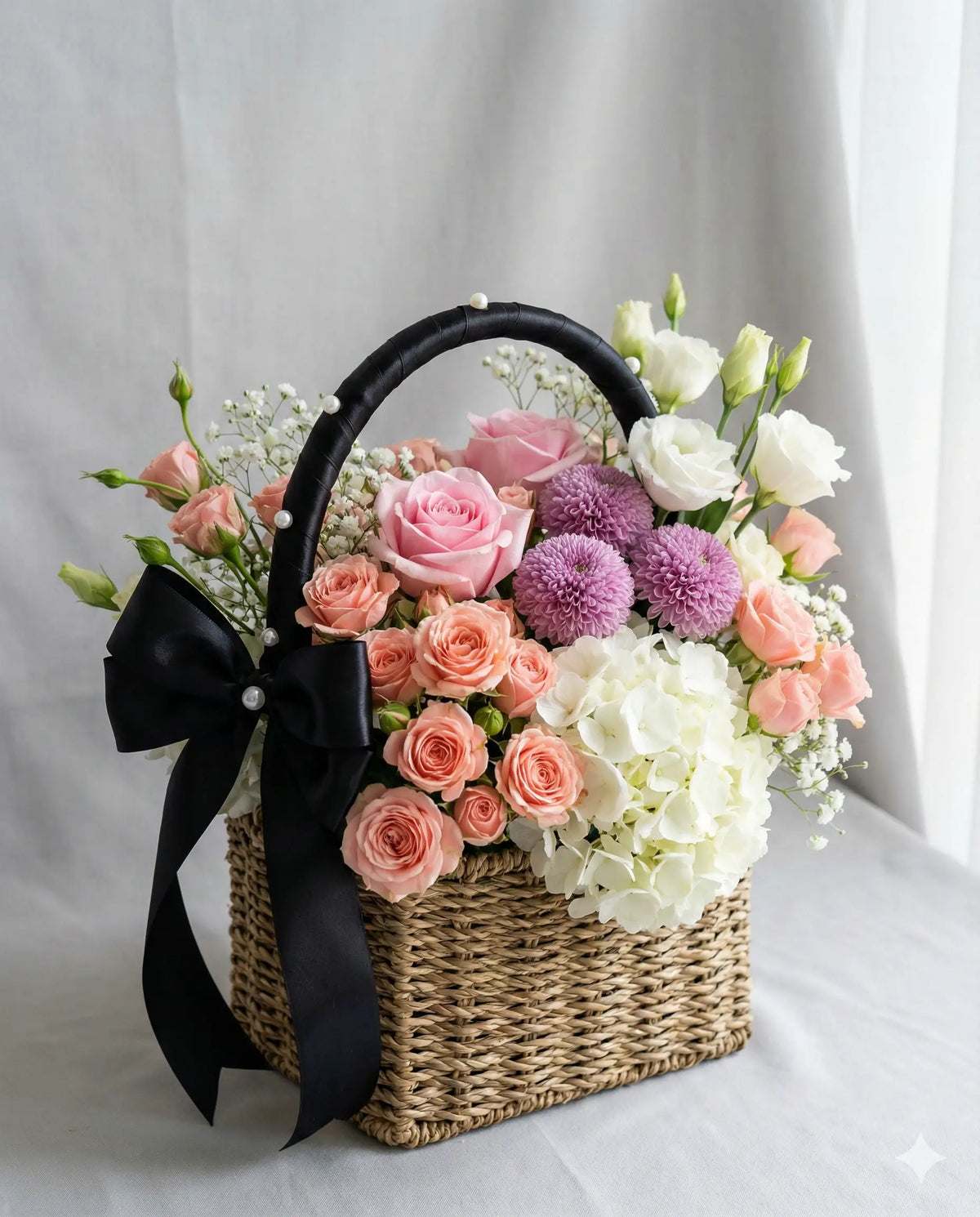 Pink Roses Gift Basket for Birthday and Anniversary