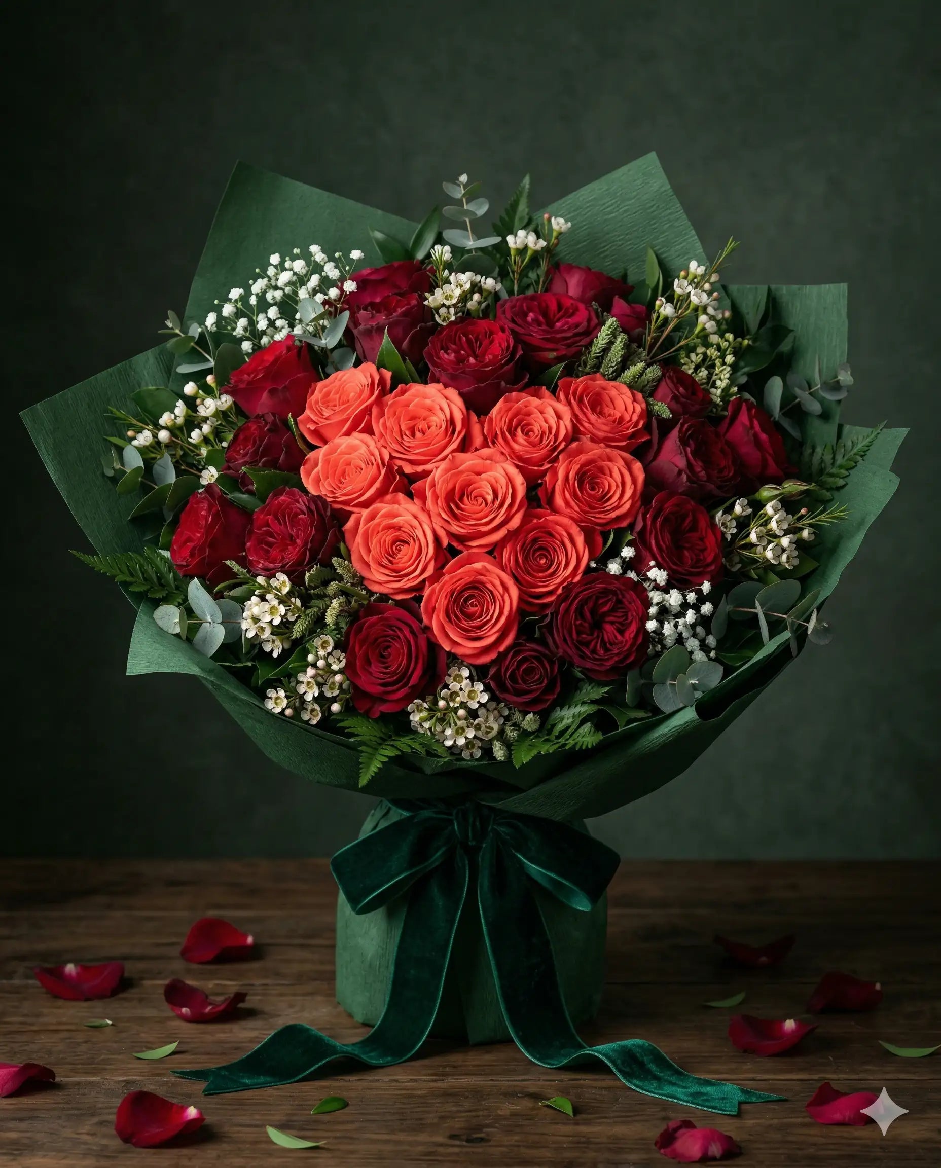 Scarlet Forest Luxury Anniversary Roses Bouquet