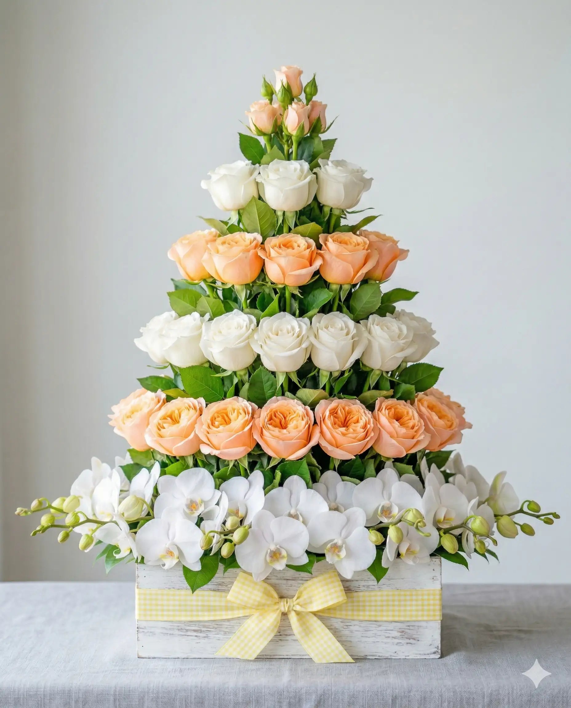 Spring Awakening Luxury Rose and Orchid Pyramid