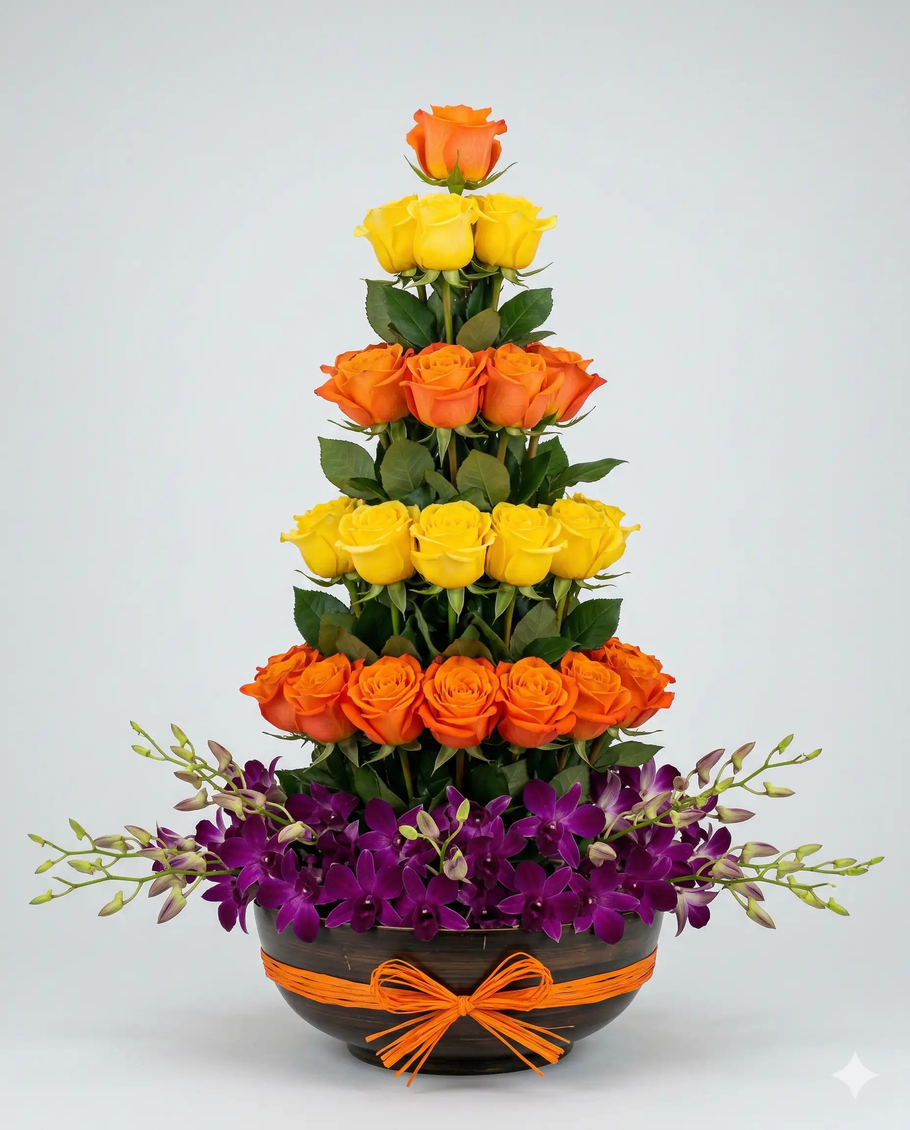 Tropical Sunset Luxury Anniversary Roses Arrangement