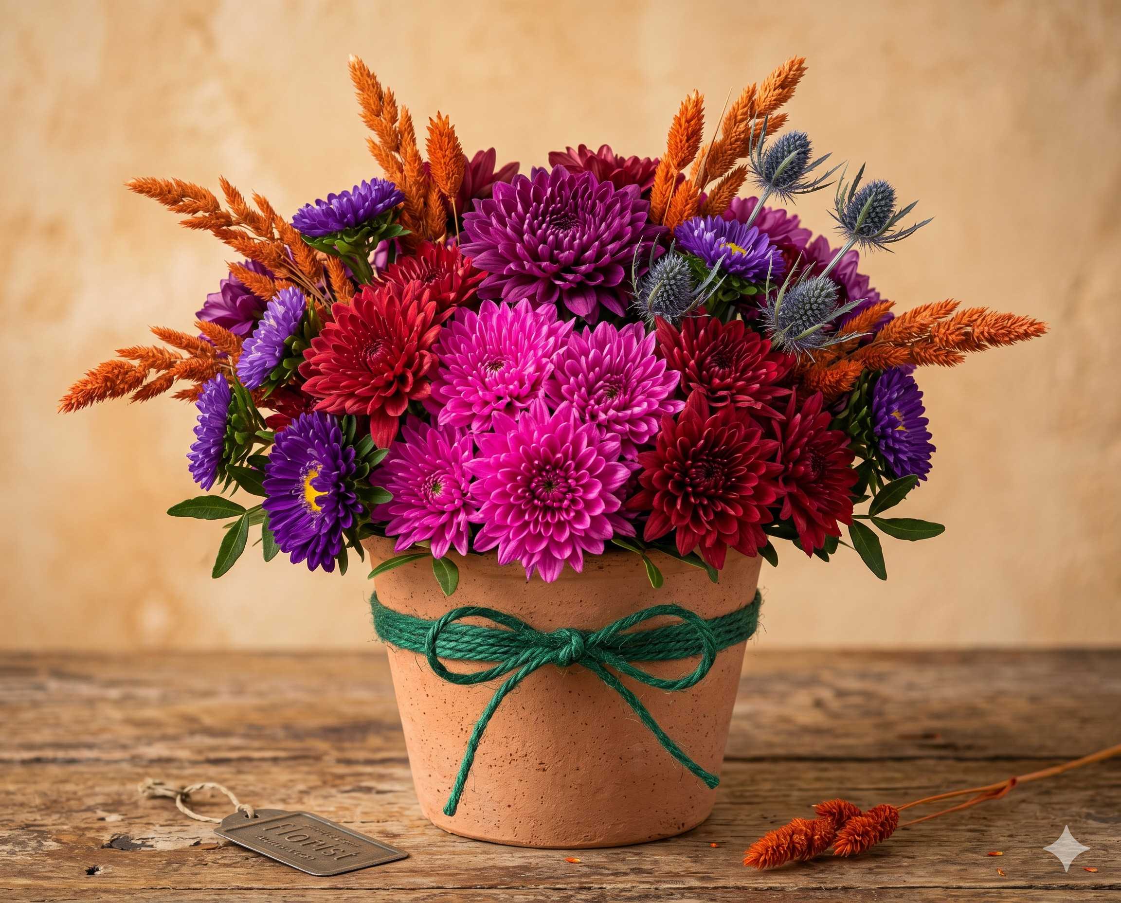 Vibrant Autumn Bouquet & Rustic Floral Arrangement