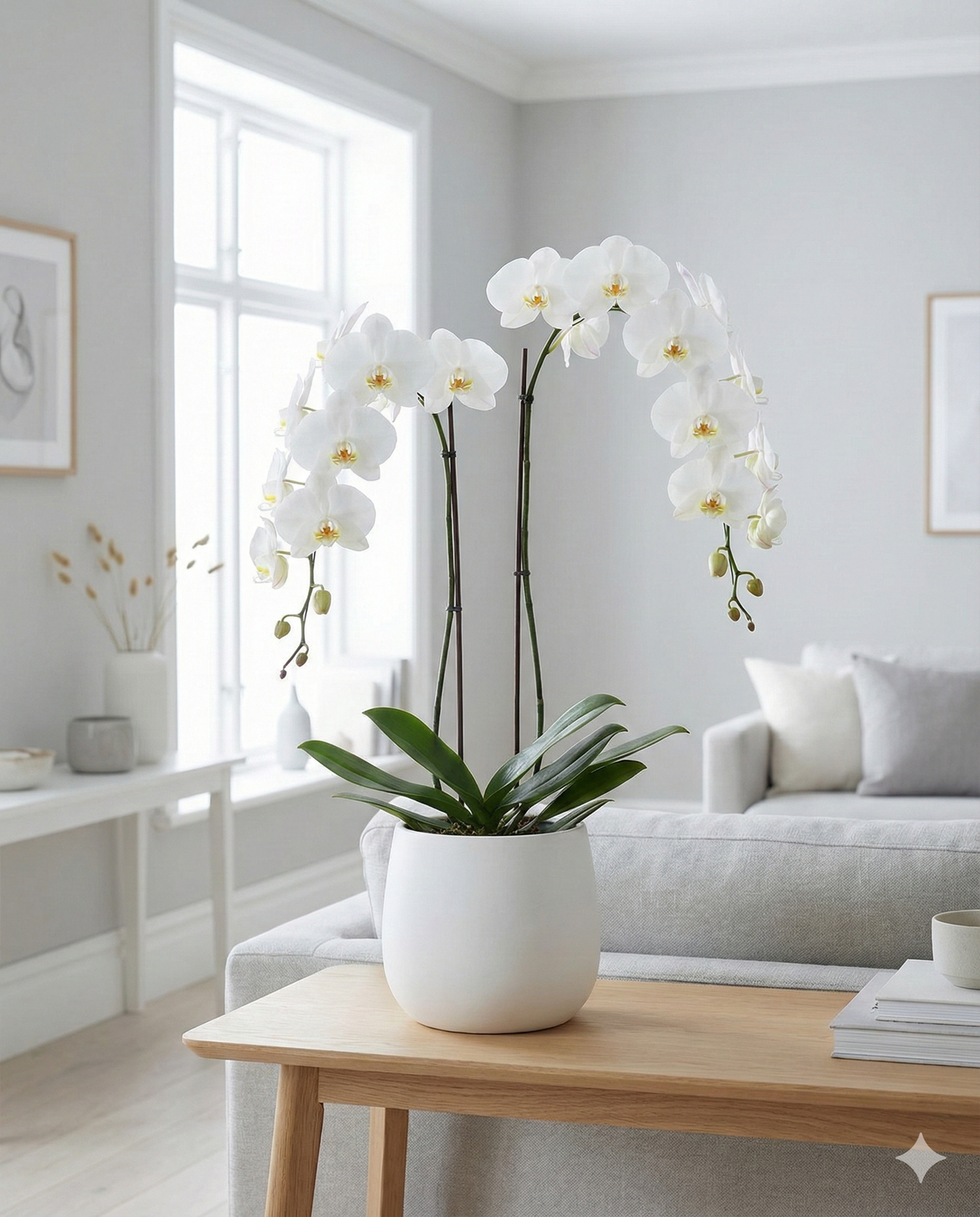 White Phalaenopsis Orchid - Luxury Indoor Gift Plant
