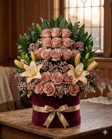 Luxury Anniversary Roses in Velvet Box