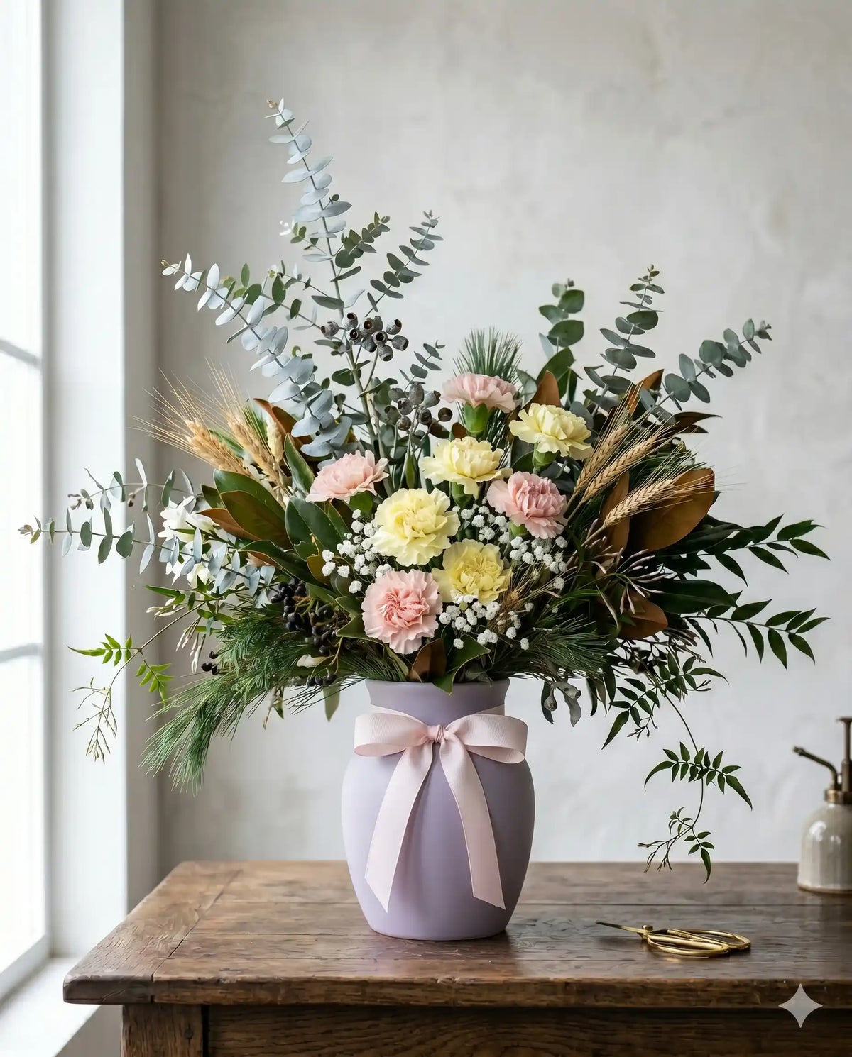 Elegant Pastel Carnation Floral Arrangement