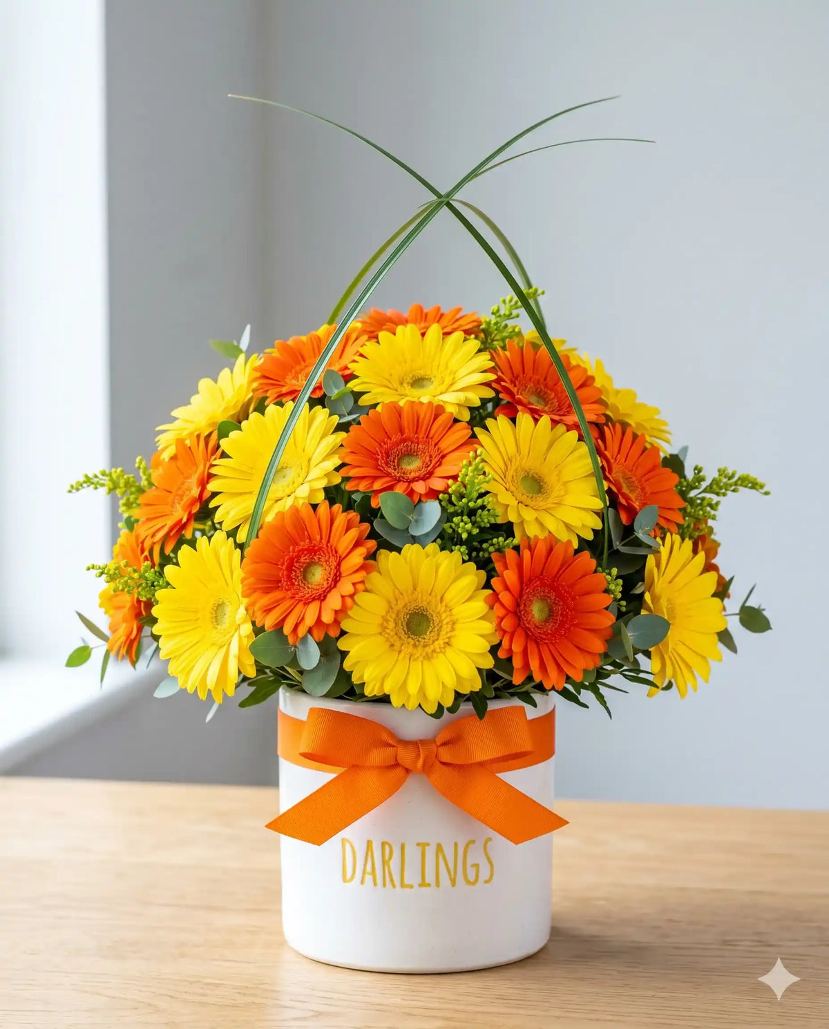 Bright Yellow & Orange Gerbera Birthday Flowers